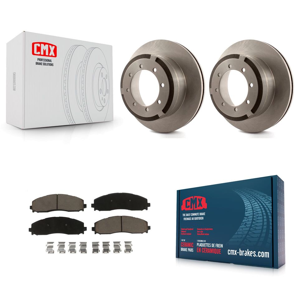 Rear Disc Brake Rotors And Ceramic Pads Kit For Ford F-250 Super Duty F-350 F-450 K8C-102035