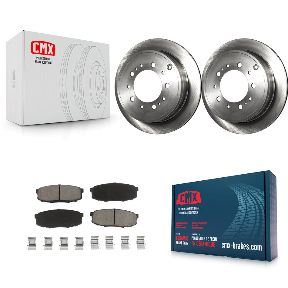 Rear Disc Brake Rotors And Ceramic Pads Kit For Toyota Tundra Sequoia Lexus LX570 Land Cruiser K8C-102039
