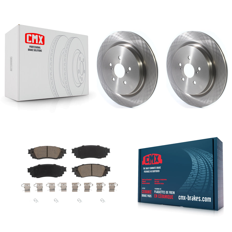 Rear Disc Brake Rotors And Ceramic Pads Kit For Lexus RX350 RX450h RX350L RX450hL K8C-102052