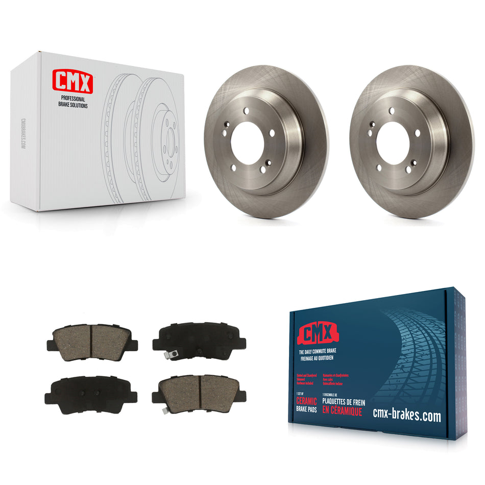 Rear Disc Brake Rotors And Ceramic Pads Kit For 2014-2017 Kia Rondo With Electric Parking K8C-102079