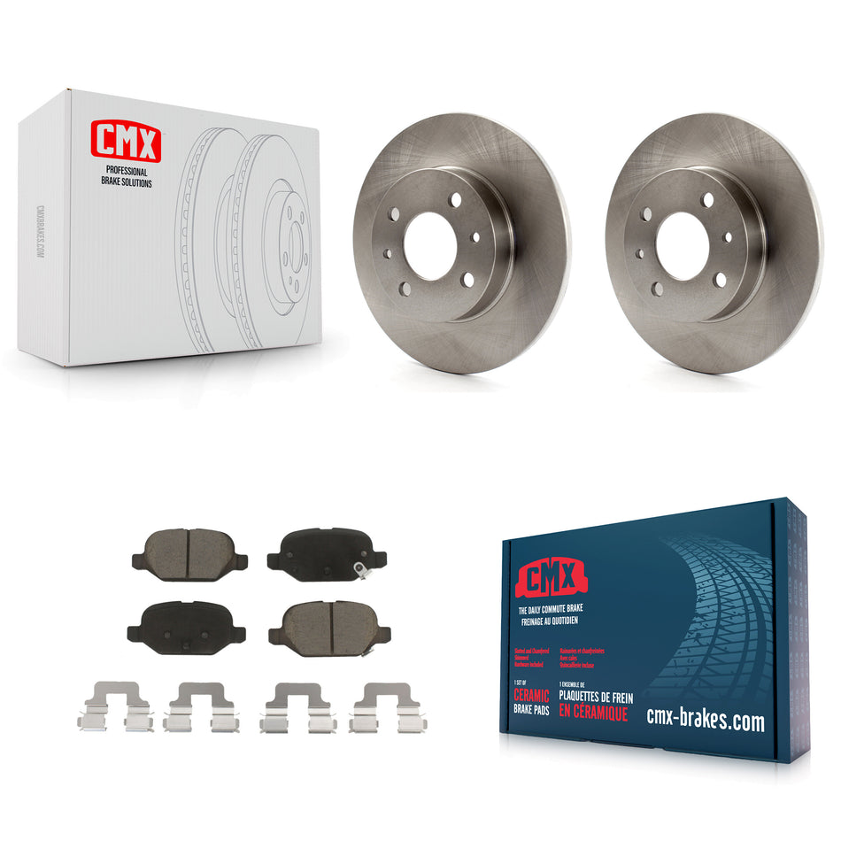Rear Disc Brake Rotors And Ceramic Pads Kit For Fiat 500 K8C-102090