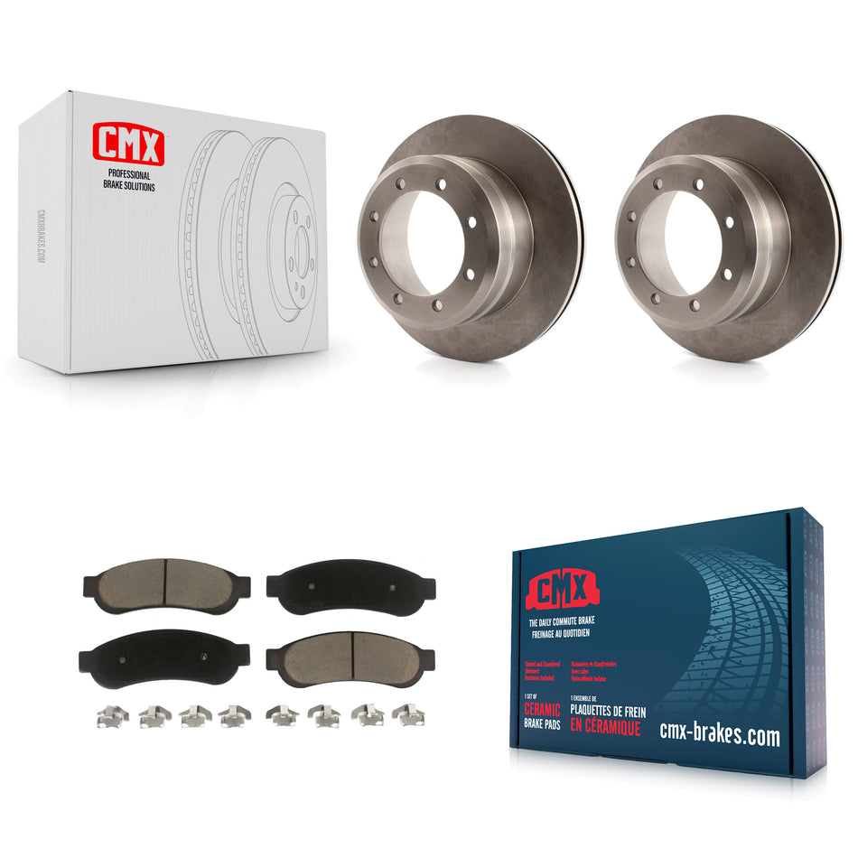Rear Disc Brake Rotors And Ceramic Pads Kit For Ford F-350 Super Duty F-450 K8C-102099