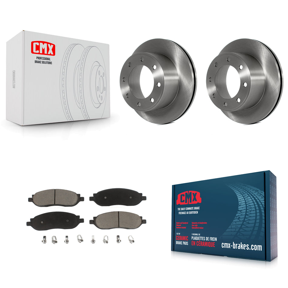 Rear Disc Brake Rotors And Ceramic Pads Kit For 2005-2007 Ford F-250 Super Duty F-350 K8C-102100