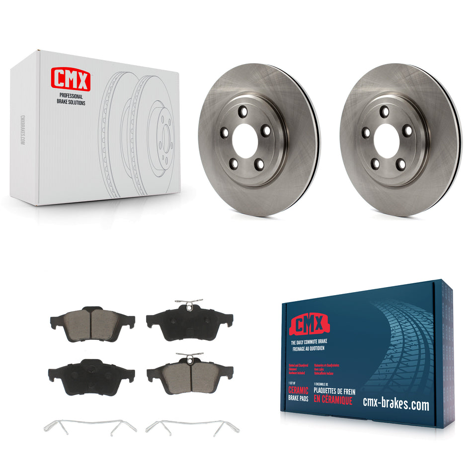 Rear Disc Brake Rotors And Ceramic Pads Kit For Jaguar Vanden Plas XJ8 To Chassis/VIN #G49700 K8C-102108