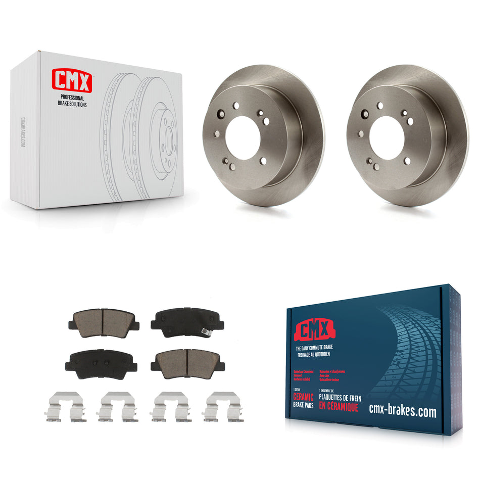 Rear Disc Brake Rotors And Ceramic Pads Kit For 2010 Hyundai Elantra Sedan From 03 23 10 K8C-102112