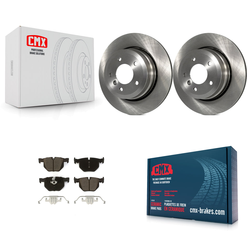 Rear Disc Brake Rotors And Ceramic Pads Kit For BMW 530xi 535xi 528i xDrive 535i 528xi 525xi K8C-102129