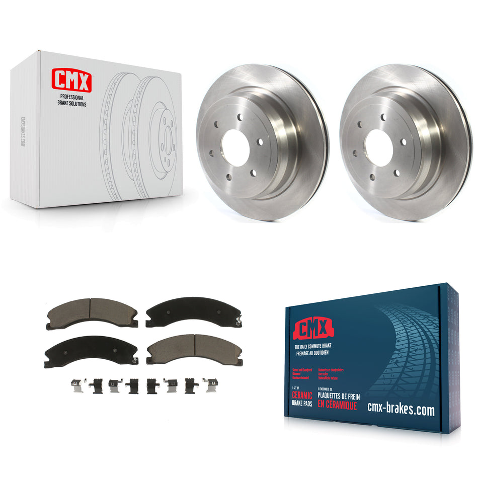Rear Disc Brake Rotors And Ceramic Pads Kit For 2016-2019 Nissan TITAN XD K8C-102156
