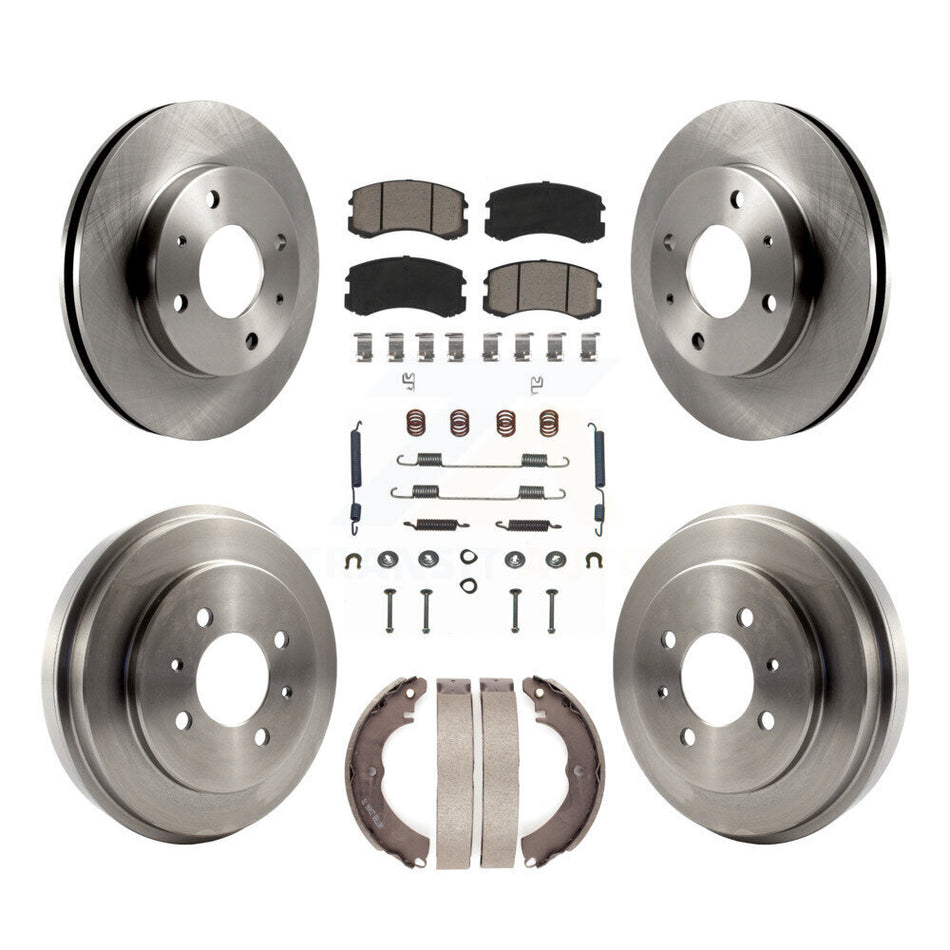 Front Rear Disc Brake Rotors Ceramic Pads And Drum Kit (7Pc) For Mitsubishi Lancer K8C-102179