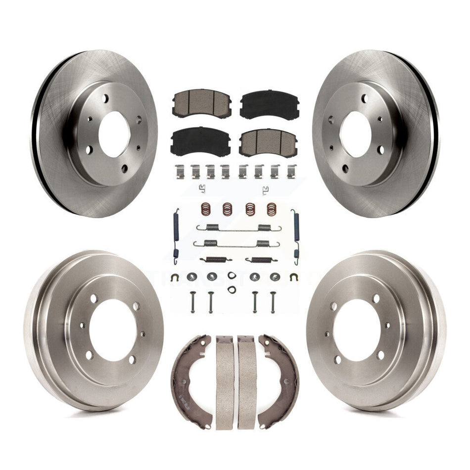 Front Rear Disc Brake Rotors Ceramic Pads And Drum Kit (7Pc) For Mitsubishi Lancer K8C-102180