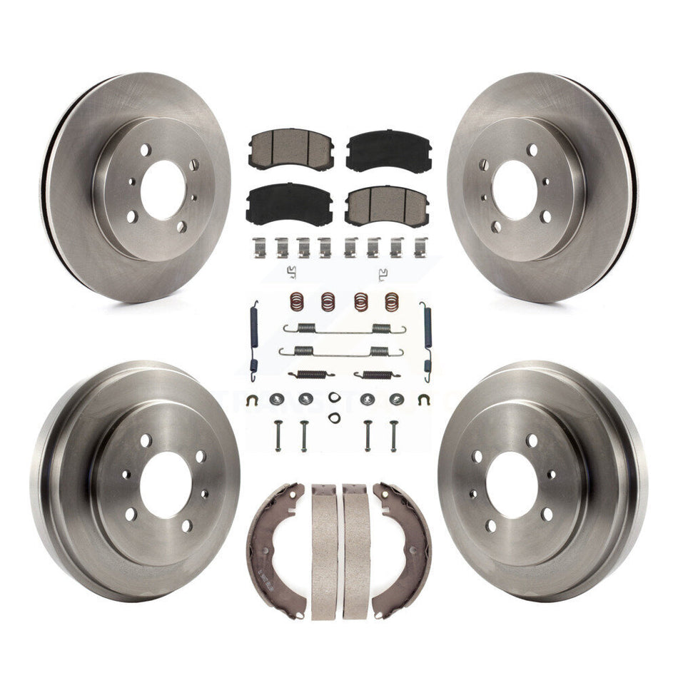 Front Rear Disc Brake Rotors Ceramic Pads And Drum Kit (7Pc) For Mitsubishi Lancer K8C-102181