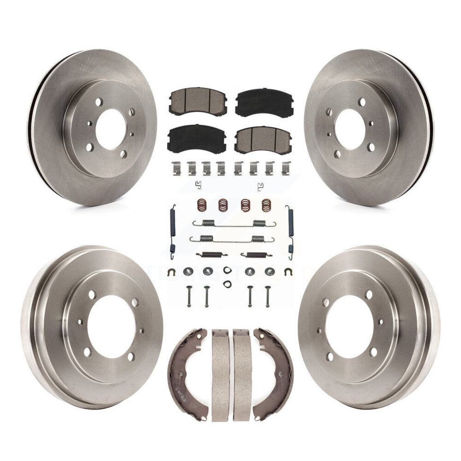 Front Rear Disc Brake Rotors Ceramic Pads And Drum Kit (7Pc) For Mitsubishi Lancer ES K8C-102182