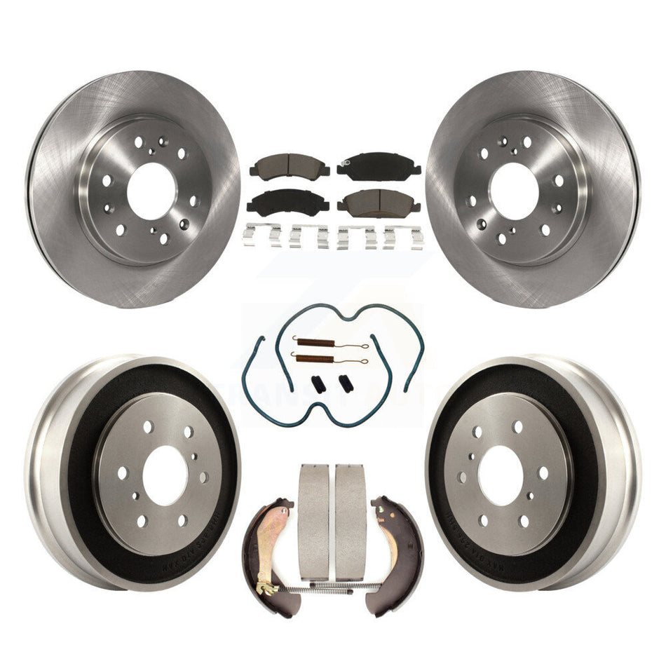 Front Rear Disc Brake Rotors Ceramic Pads And Drum Kit (7Pc) For Chevrolet Silverado 1500 GMC Sierra Classic K8C-102188