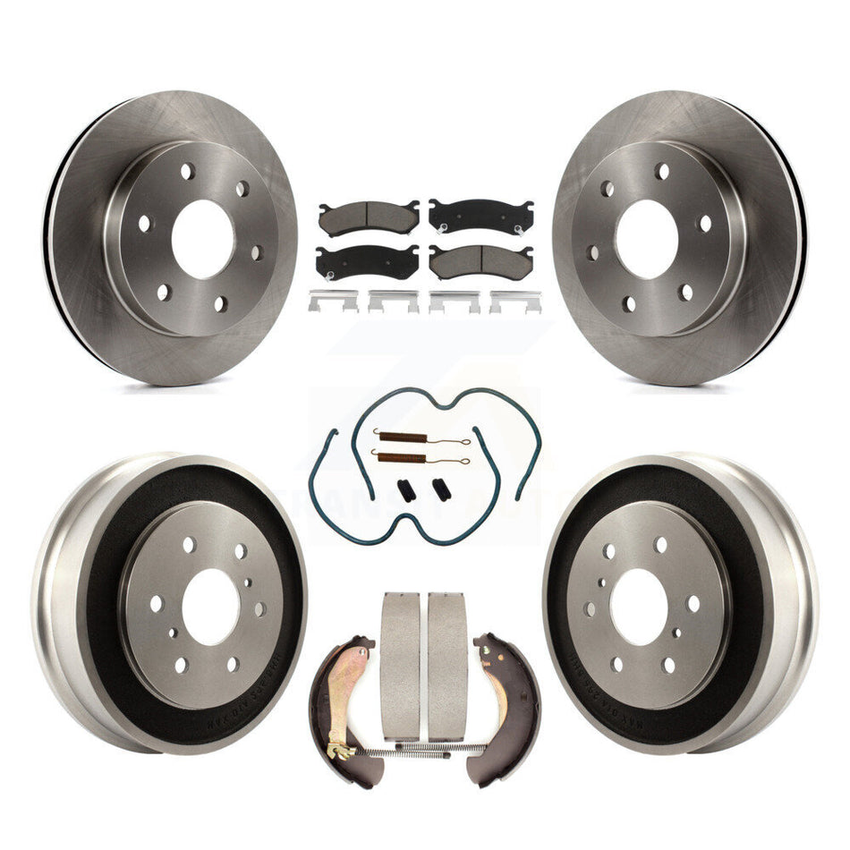 Front Rear Disc Brake Rotors Ceramic Pads And Drum Kit (7Pc) For Chevrolet Silverado 1500 GMC Sierra Classic K8C-102189
