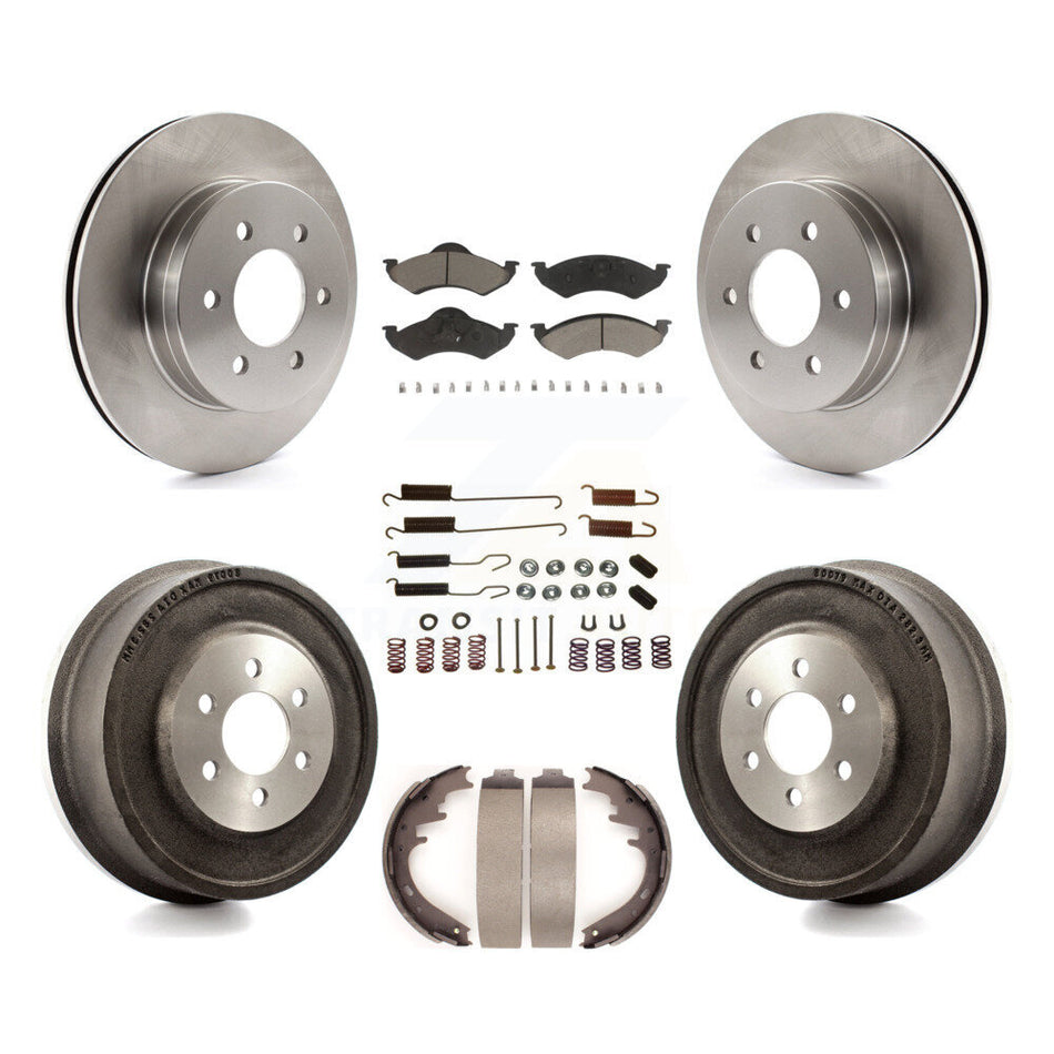 Front Rear Disc Brake Rotors Ceramic Pads And Drum Kit (7Pc) For 2000-2002 Dodge Dakota Durango K8C-102196