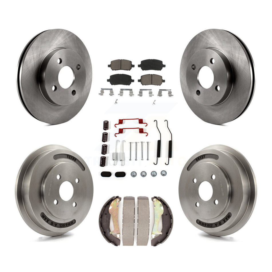 Front Rear Disc Brake Rotors Ceramic Pads And Drum Kit (7Pc) For Chevrolet Cobalt Pontiac G5 K8C-102198