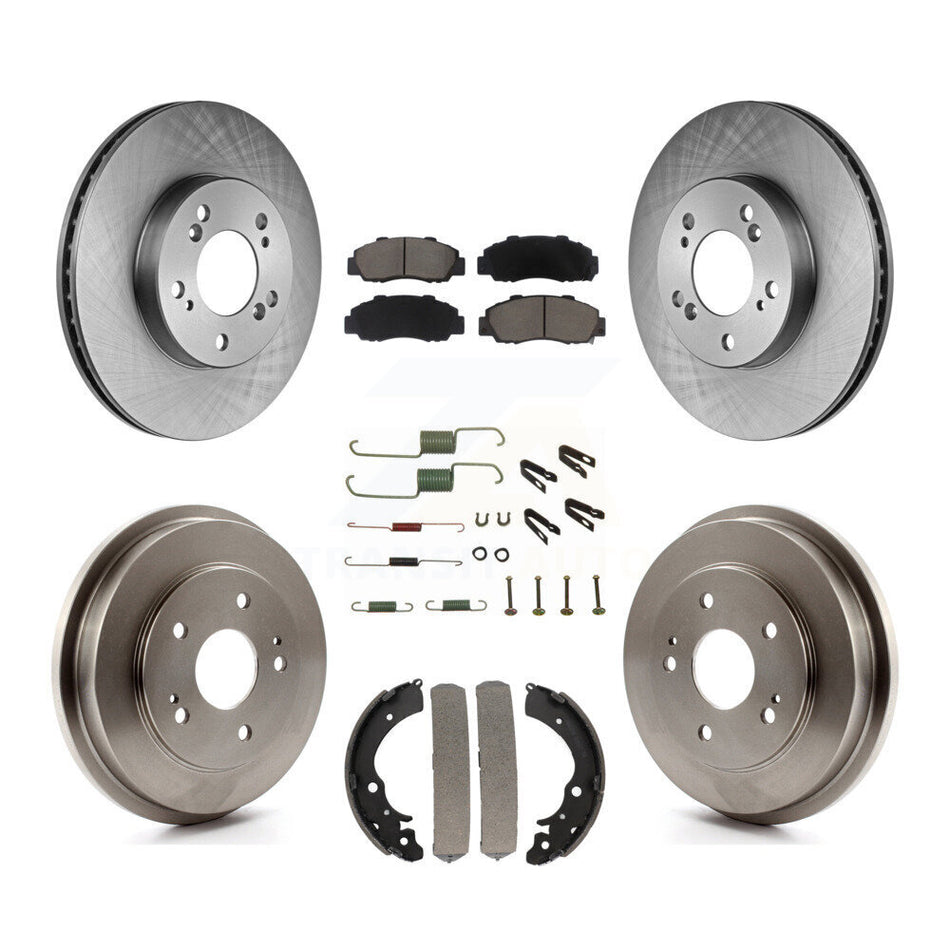 Front Rear Disc Brake Rotors Ceramic Pads And Drum Kit (7Pc) For 1997-2001 Honda CR-V K8C-102205