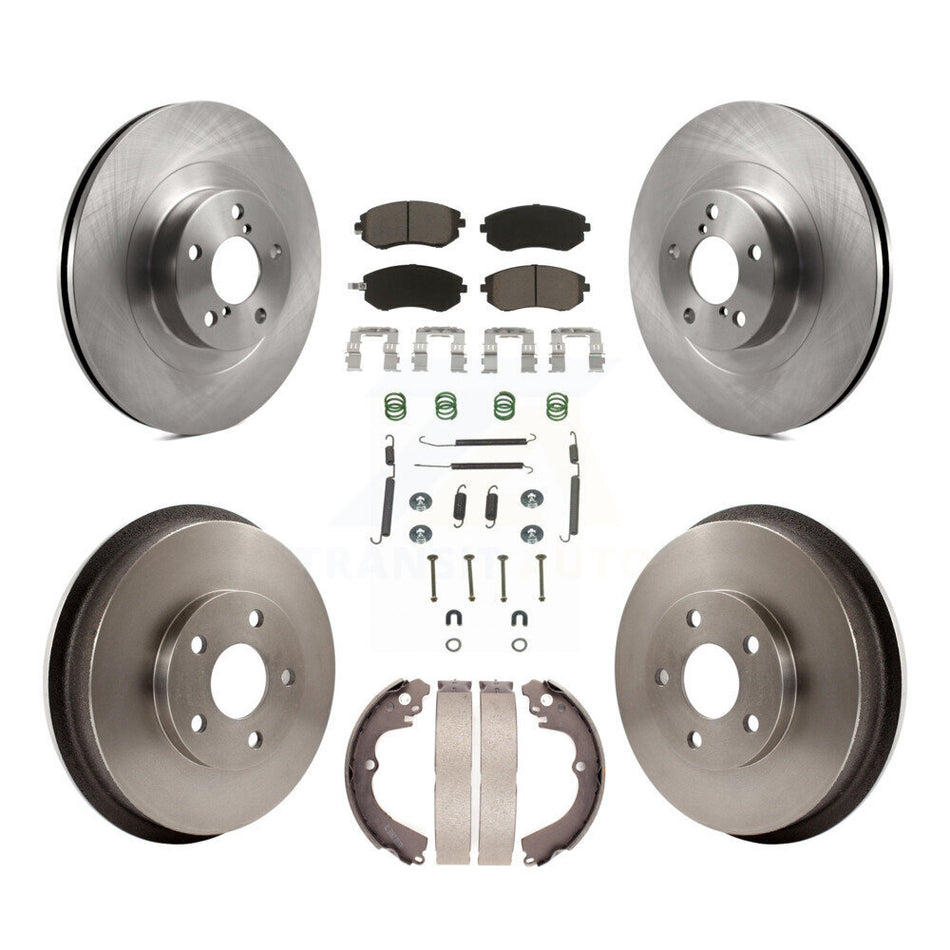 Front Rear Disc Brake Rotors Ceramic Pads And Drum Kit (7Pc) For Subaru Forester Impreza K8C-102212