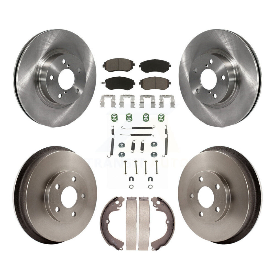 Front Rear Disc Brake Rotors Ceramic Pads And Drum Kit (7Pc) For 2002-2003 Subaru Impreza Outback RS TS K8C-102213