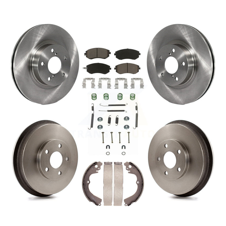 Front Rear Disc Brake Rotors Ceramic Pads And Drum Kit (7Pc) For 2002-2003 Subaru Impreza Outback RS TS K8C-102213