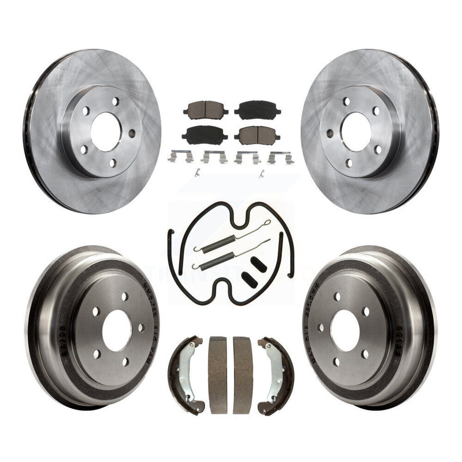 Front Rear Disc Brake Rotors Ceramic Pads And Drum Kit (7Pc) For Chevrolet Cobalt Pontiac G5 K8C-102214