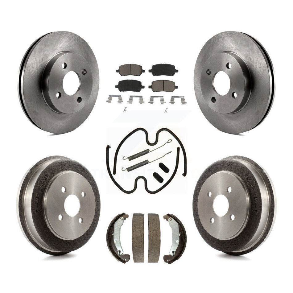 Front Rear Disc Brake Rotors Ceramic Pads And Drum Kit (7Pc) For Chevrolet Cobalt Saturn Ion Pontiac G5 Pursuit K8C-102215