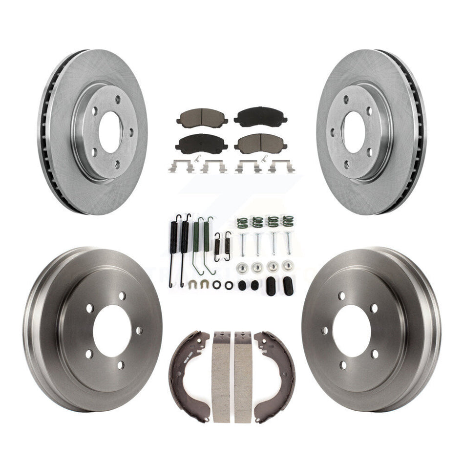 Front Rear Disc Brake Rotors Ceramic Pads And Drum Kit (7Pc) For Dodge Caliber K8C-102216