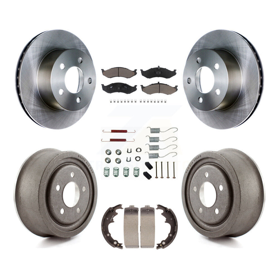 Front Rear Disc Brake Rotors Ceramic Pads And Drum Kit (7Pc) For Jeep Wrangler Cherokee K8C-102219