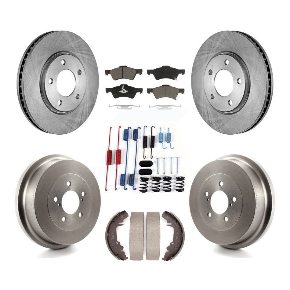 Front Rear Brake Rotor Ceramic Pad Drum Kit (7Pc) For Dodge Caravan Grand Chrysler Town & K8C-102223