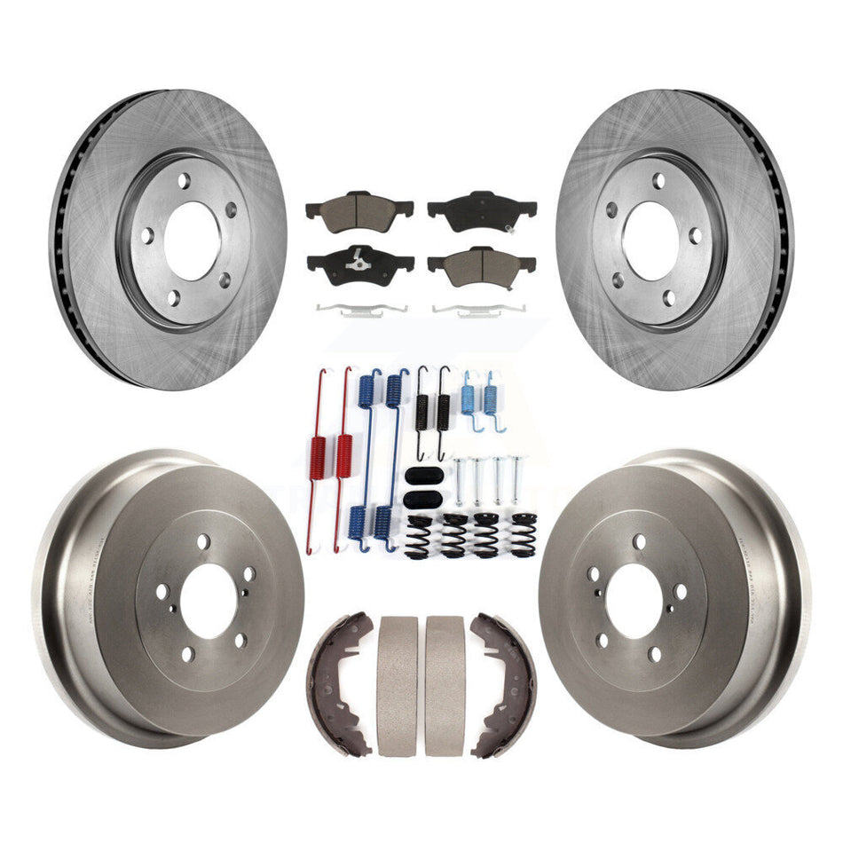 Front Rear Brake Rotor Ceramic Pad Drum Kit (7Pc) For Dodge Caravan Grand Chrysler Town & K8C-102223