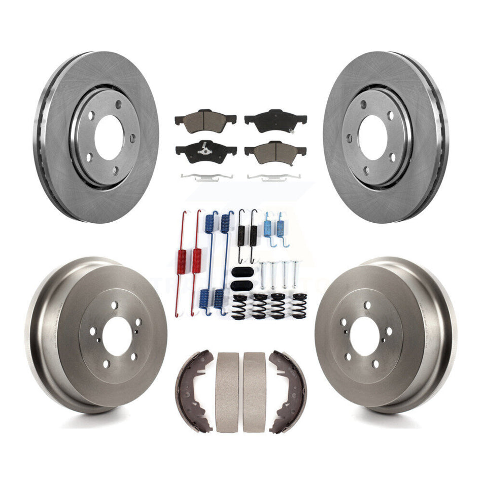 Front Rear Disc Brake Rotor Ceramic Pad Drum Kit (7Pc) For Dodge Caravan Chrysler Voyager K8C-102229