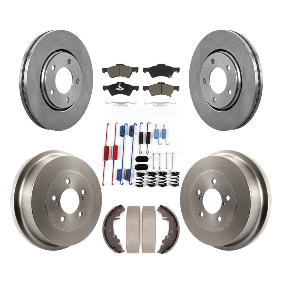 Front Rear Disc Brake Rotor Ceramic Pad Drum Kit (7Pc) For Dodge Caravan Chrysler Voyager K8C-102229