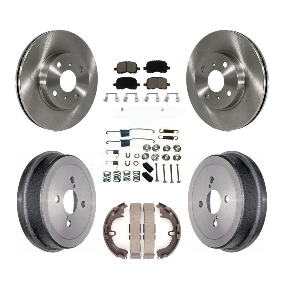 Front Rear Disc Brake Rotors Ceramic Pads And Drum Kit (7Pc) For Toyota Corolla Chevrolet Prizm K8C-102237