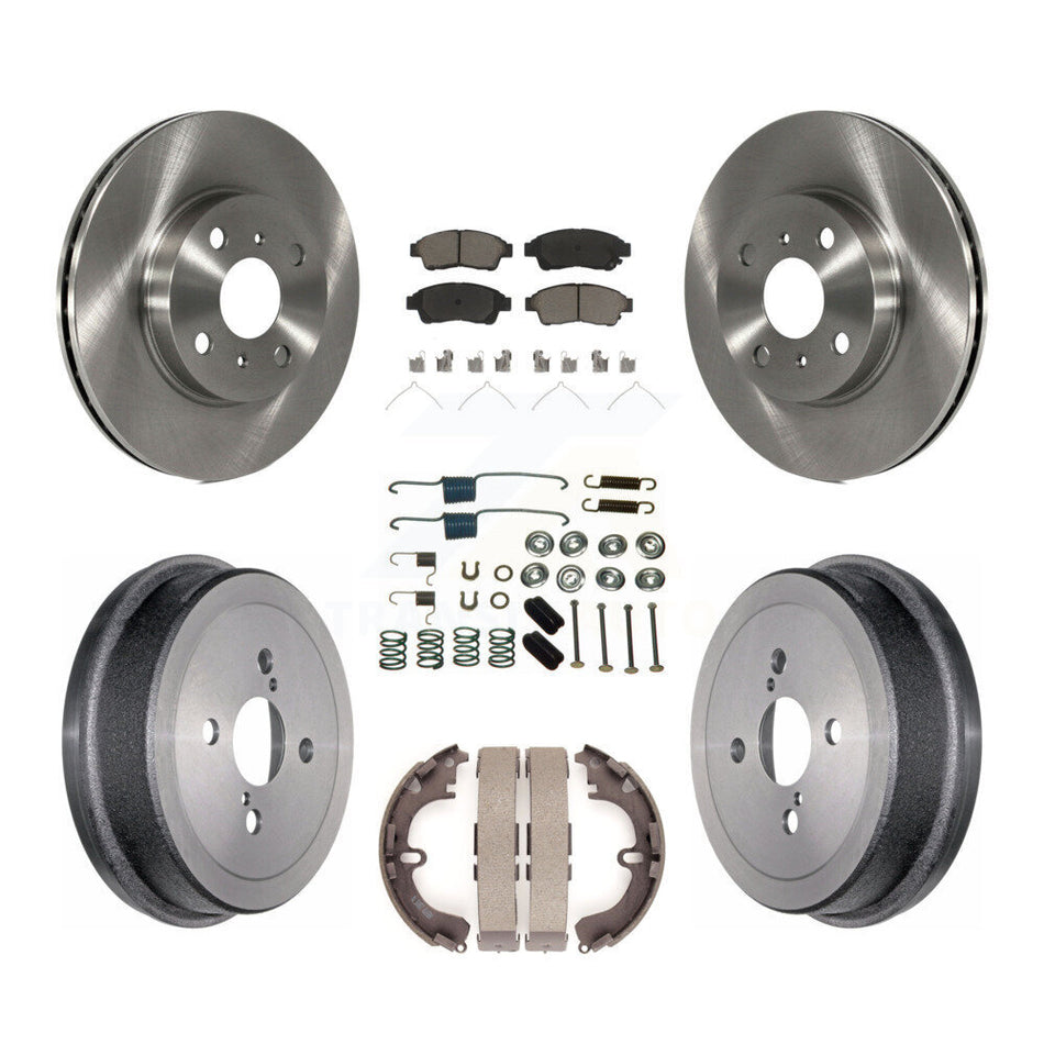 Front Rear Disc Brake Rotors Ceramic Pads And Drum Kit (7Pc) For 1993-1997 Toyota Corolla Geo Prizm K8C-102238