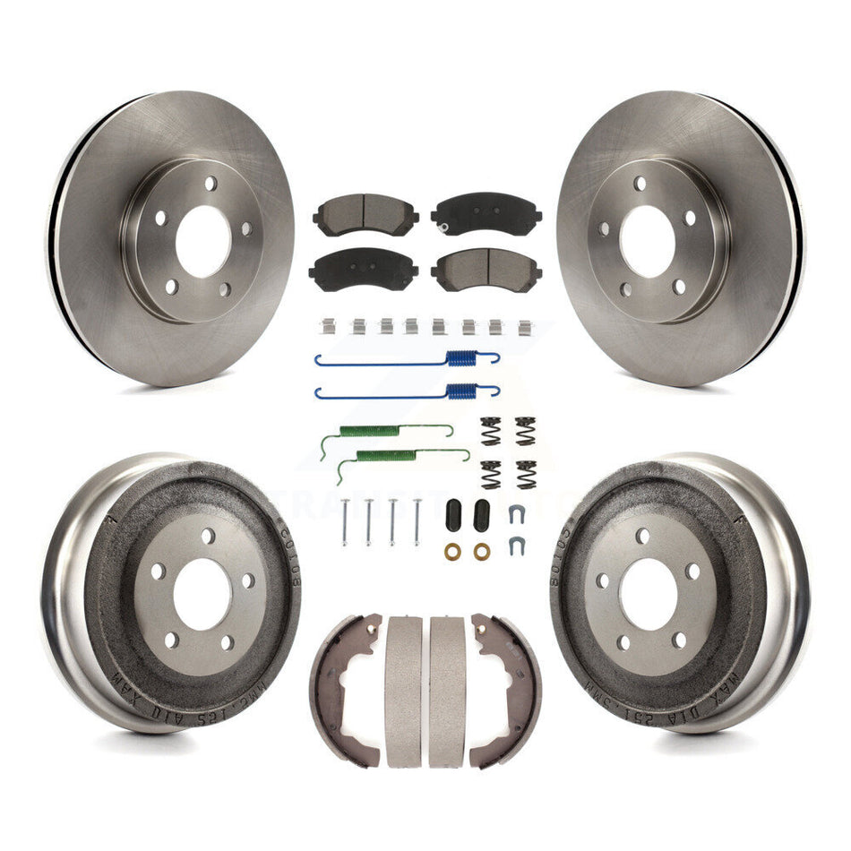 Front Rear Disc Brake Rotors Ceramic Pads And Drum Kit (7Pc) For Pontiac Aztek K8C-102246