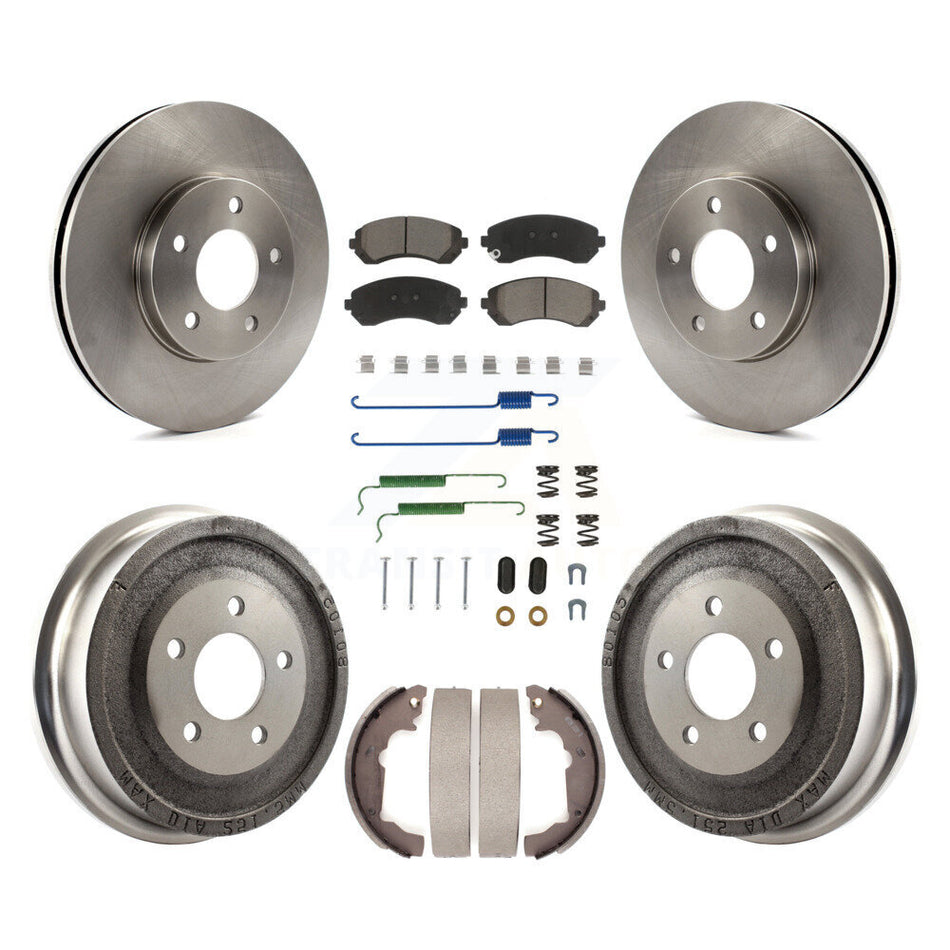 Front Rear Disc Brake Rotors Ceramic Pads And Drum Kit (7Pc) For Pontiac Aztek K8C-102246
