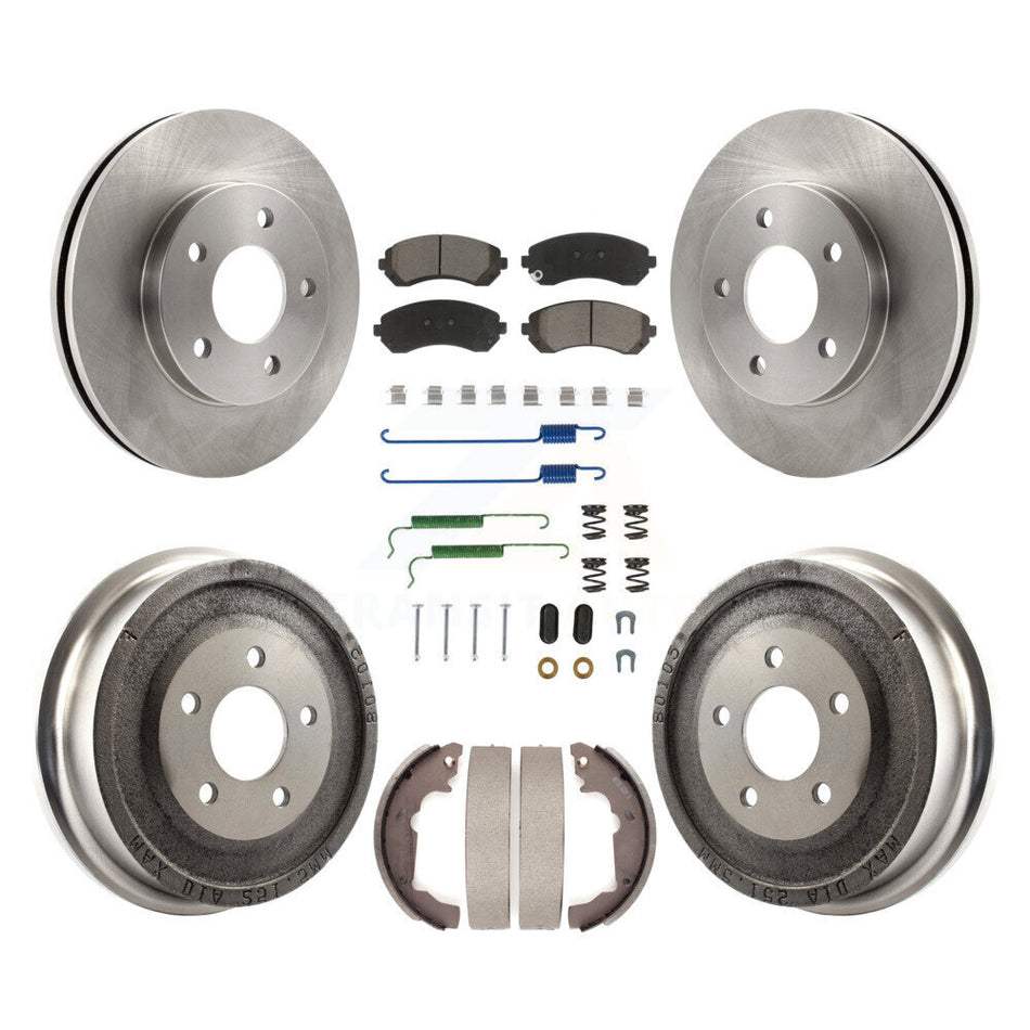 Front Rear Disc Brake Rotors Ceramic Pads And Drum Kit (7Pc) For Pontiac Aztek K8C-102247