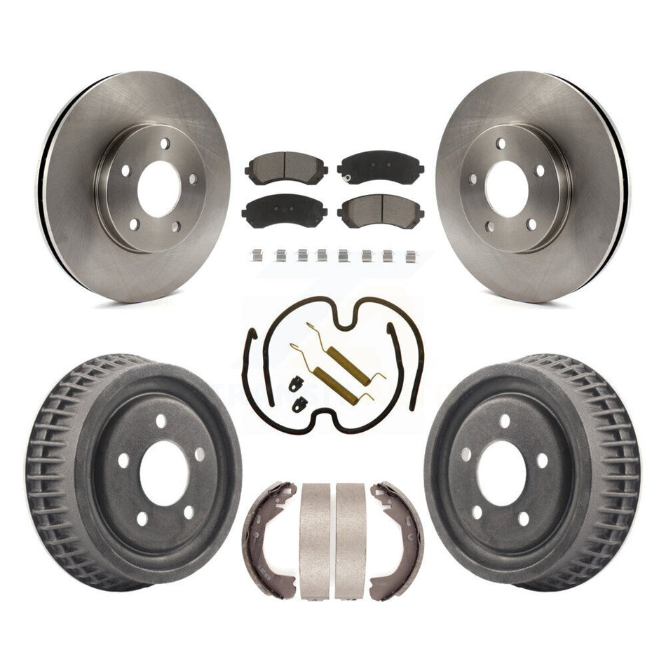 Front Rear Disc Brake Rotors Ceramic Pads And Drum Kit (7Pc) For 2002-2004 Chevrolet Venture Pontiac Montana Oldsmobile Silhouette K8C-102248