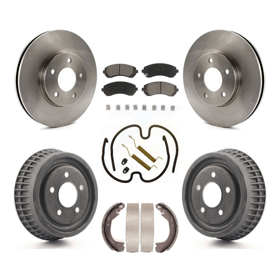 Front Rear Disc Brake Rotors Ceramic Pads And Drum Kit (7Pc) For 2002-2004 Chevrolet Venture Pontiac Montana Oldsmobile Silhouette K8C-102248