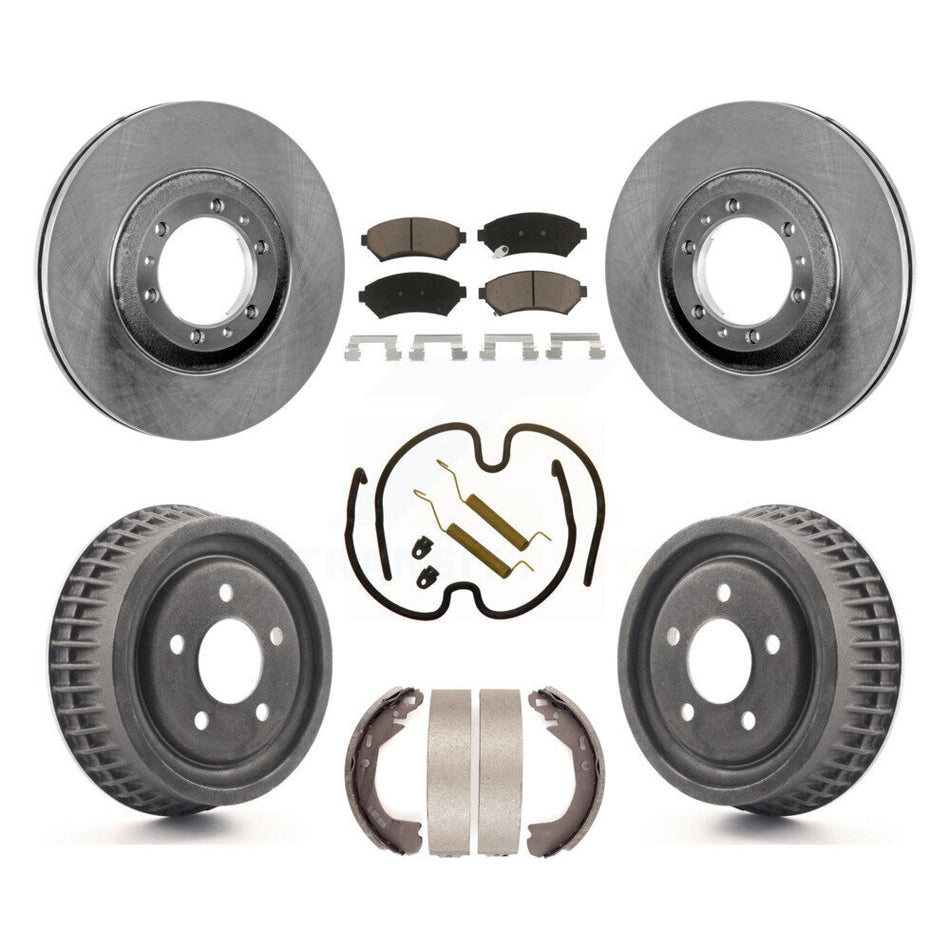 Front Rear Disc Brake Rotors Ceramic Pads And Drum Kit (7Pc) For Buick Century Chevrolet Venture Pontiac Montana Oldsmobile Silhouette Trans Sport K8C-102249