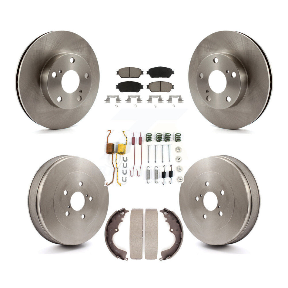 Front Rear Disc Brake Rotors Ceramic Pads And Drum Kit (7Pc) For Toyota Tacoma With 5 Lug Wheels K8C-102252