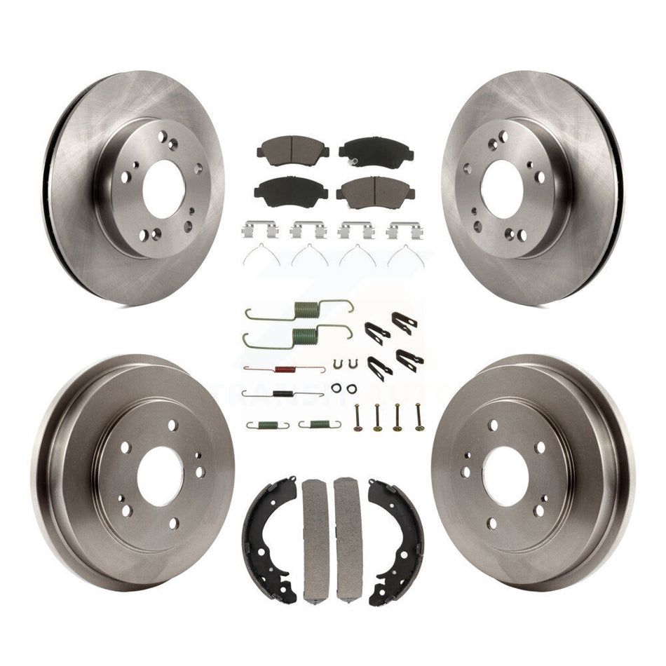 Front Rear Disc Brake Rotors Ceramic Pads And Drum Kit (7Pc) For Honda Civic K8C-102268