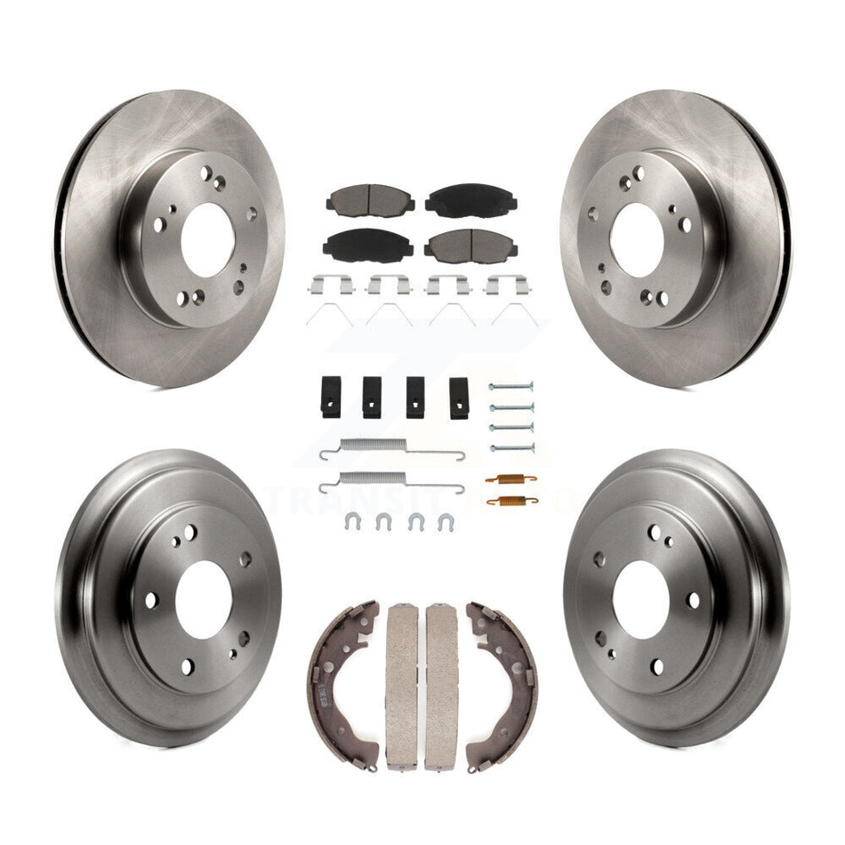 Front Rear Disc Brake Rotors Ceramic Pads And Drum Kit (7Pc) For Honda Civic K8C-102269
