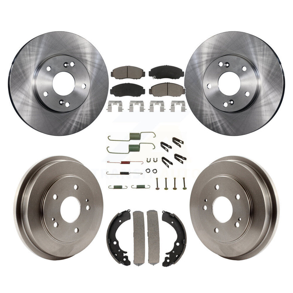 Front Rear Disc Brake Rotors Ceramic Pads And Drum Kit (7Pc) For Honda Accord Civic K8C-102275