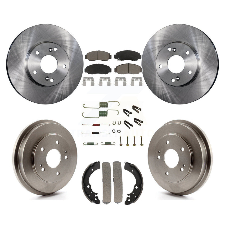 Front Rear Disc Brake Rotors Ceramic Pads And Drum Kit (7Pc) For Honda Accord Civic K8C-102275