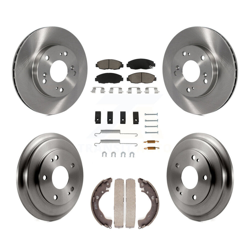 Front Rear Disc Brake Rotors Ceramic Pads And Drum Kit (7Pc) For Honda Civic K8C-102276
