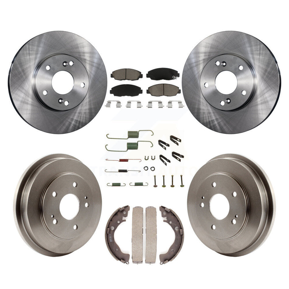Front Rear Disc Brake Rotors Ceramic Pads And Drum Kit (7Pc) For 2011 Honda Civic GX K8C-102278