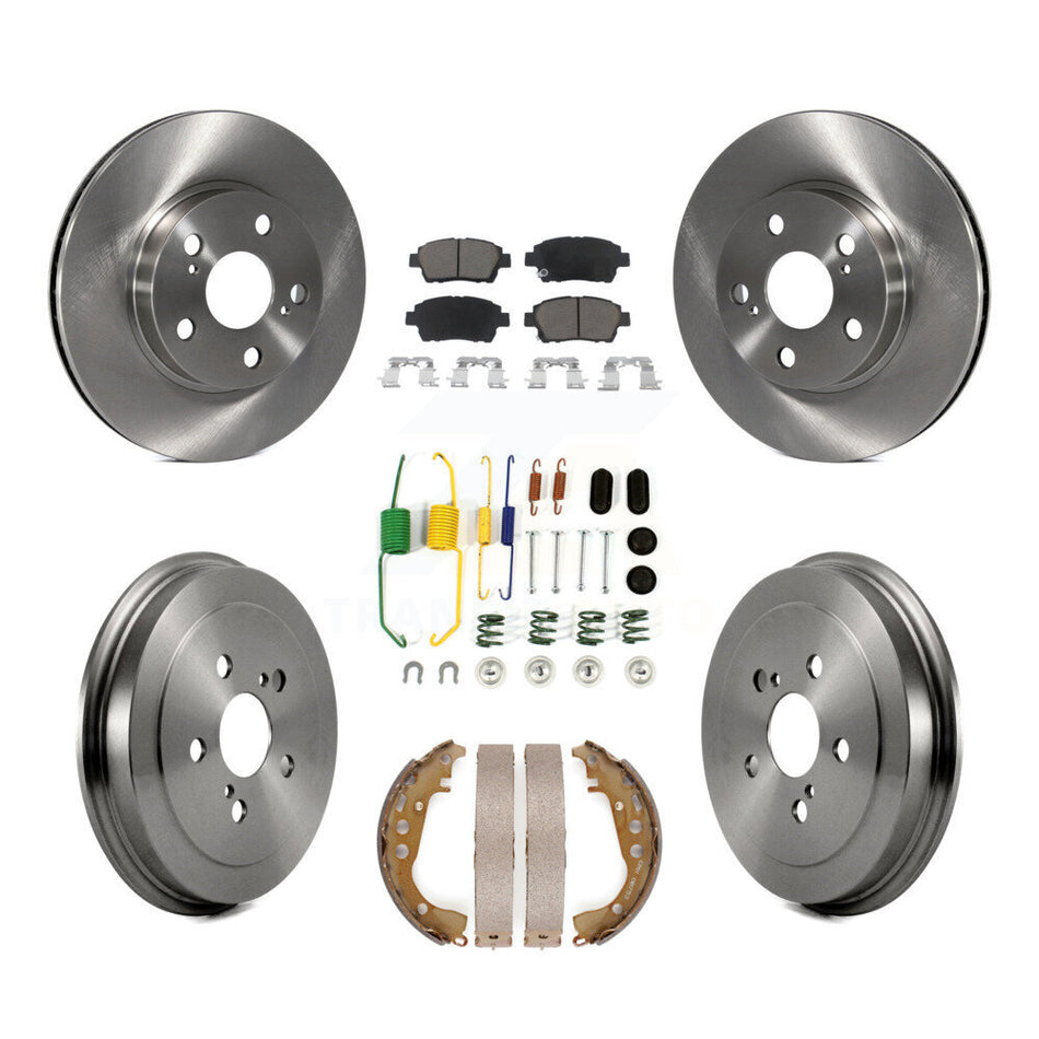 Front Rear Disc Brake Rotors Ceramic Pads And Drum Kit (7Pc) For 2008 Toyota Prius K8C-102280