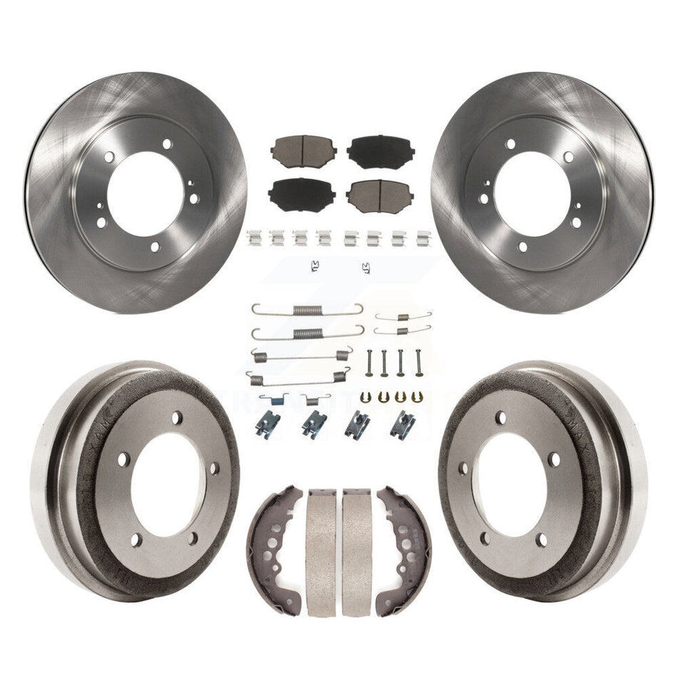 Front Rear Disc Brake Rotors Ceramic Pads And Drum Kit (7Pc) For Suzuki Grand Vitara K8C-102283