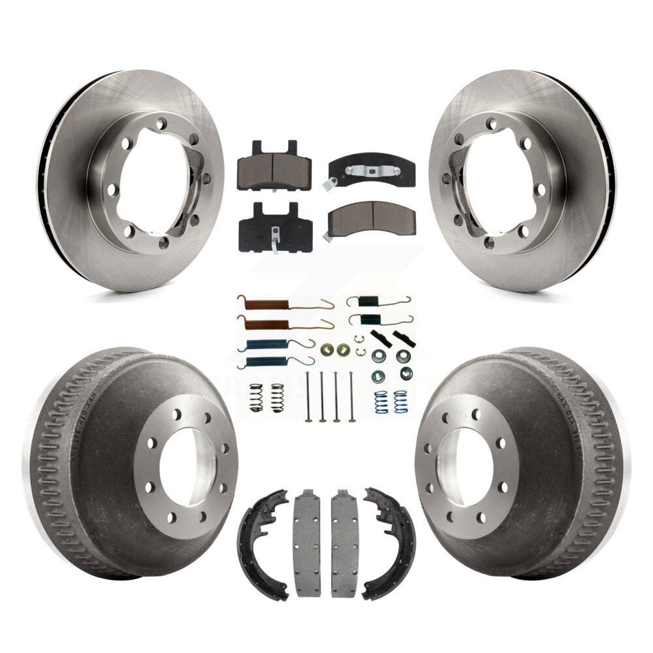 Front Rear Disc Brake Rotors Ceramic Pads And Drum Kit (7Pc) For 1988-1989 K3500 Chevrolet GMC K8C-102286