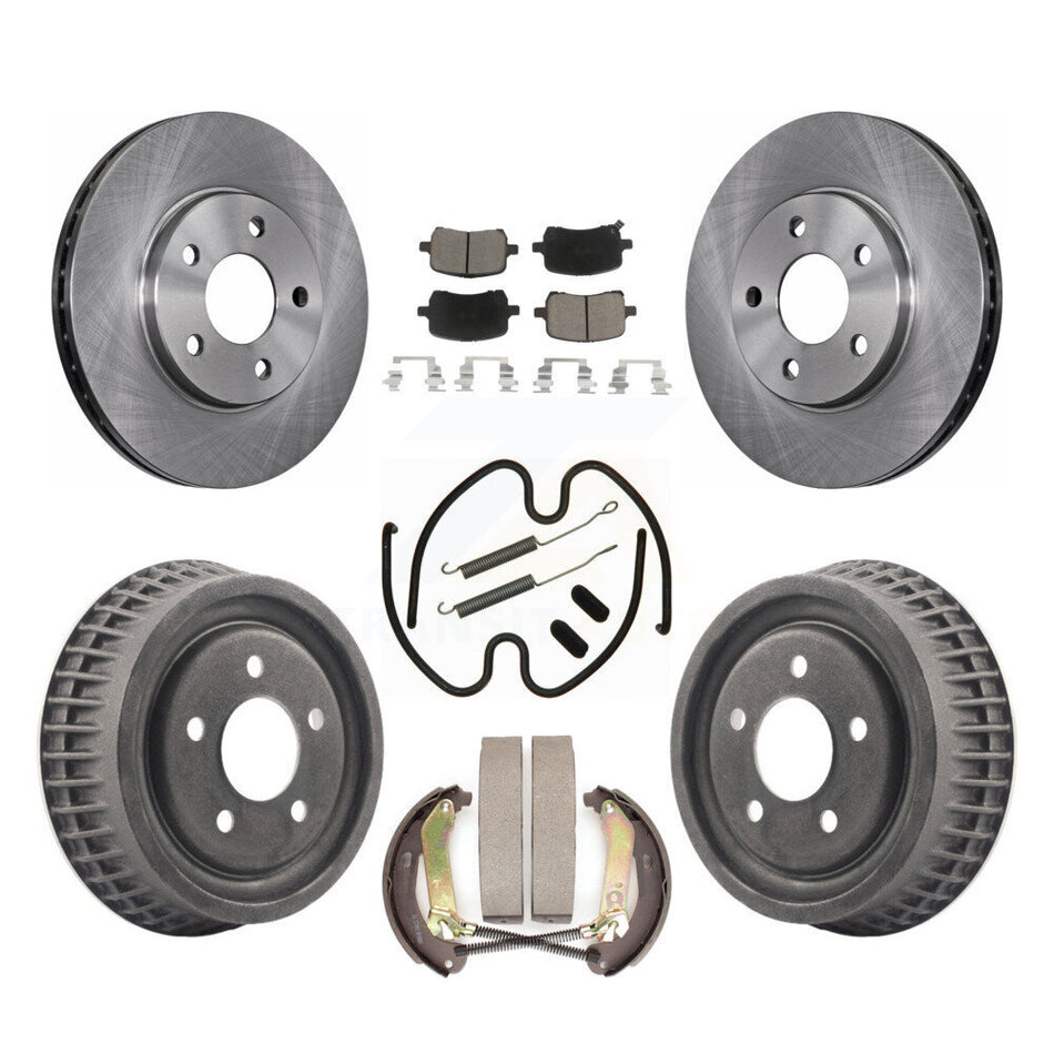 Front Rear Disc Brake Rotors Ceramic Pads And Drum Kit (7Pc) For 2004 Chevrolet Malibu rear brakes With 276mm Diameter Rotor K8C-102288